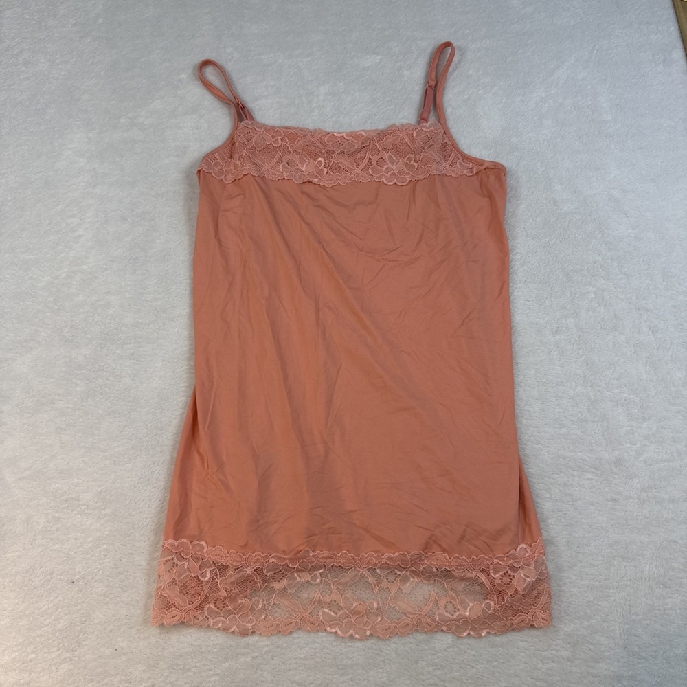 Women's Cami Tank Top Tangerine Sz L Coquette Baby Doll Y2K Fairy Lace